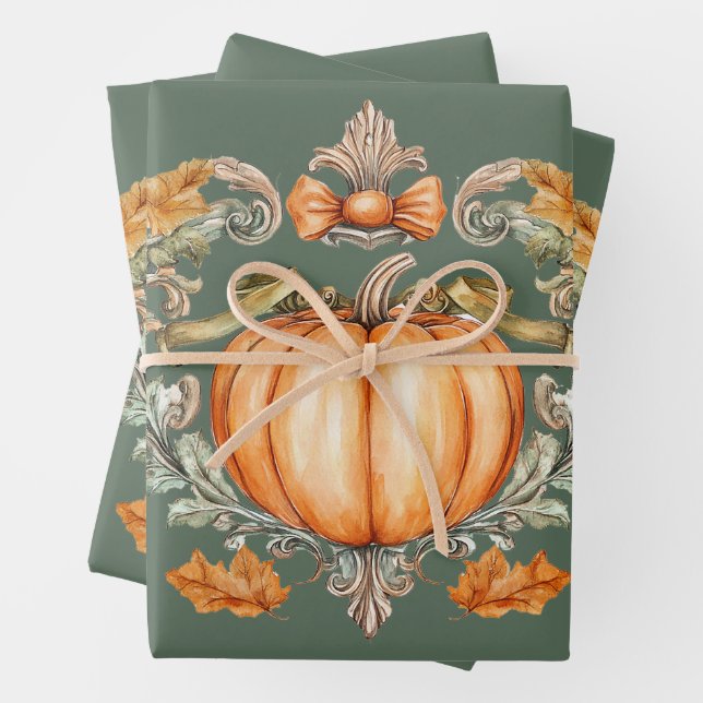 Elegant Fall Pumpkin Geschenkpapier Set (Beispiel)