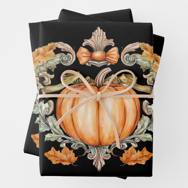 Elegant Fall Pumpkin Geschenkpapier Set (Beispiel)