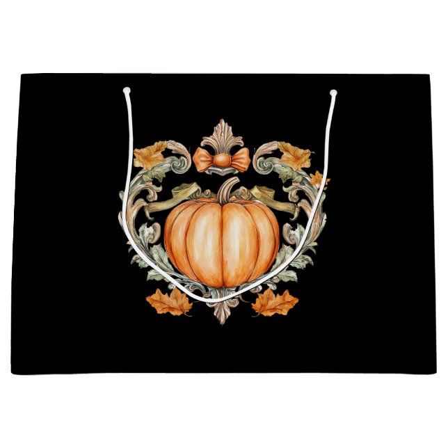 Elegant Fall Pumpkin Große Geschenktüte (Vorderseite)