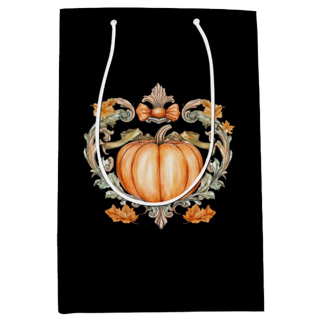 Elegant Fall Pumpkin Mittlere Geschenktüte (Vorderseite)