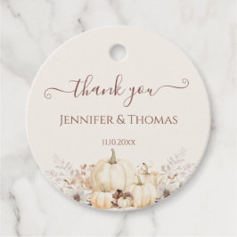 Elegant Fall Pumpkins Danke Gastgeschenk Hochzeit  Geschenkanhänger