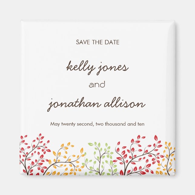 Elegant Fall Save the Date Wedding Magnet (Vorne)