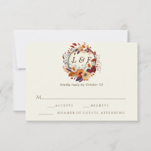 Elegant Fall Wildblume Erste Hochzeitsszenario RSV