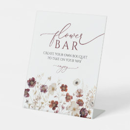 Elegant Fall Wildflowers Flower Bar Sign Sockelschild
