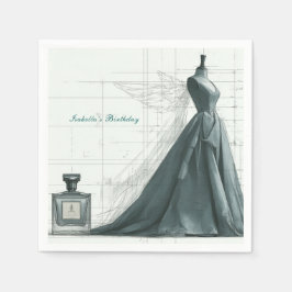 Elegant Fashion Birthday Napkins – Perfume & Gown  Serviette