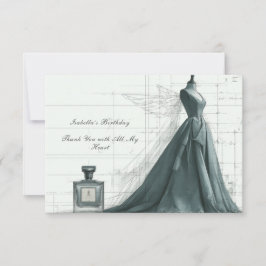 Elegant Fashion Thank You Card – Gown & Perfume  Dankeskarte