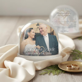 Elegant Father of the Bride Photo Memory Keepsake Schneekugeln