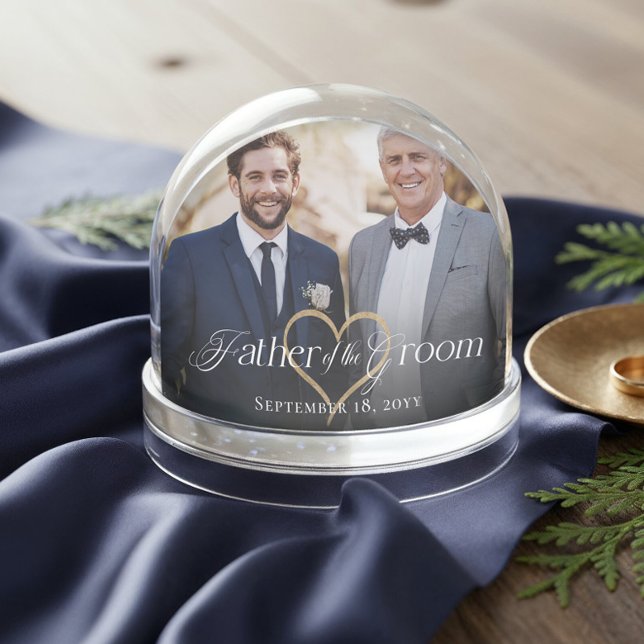 Elegant Father of the Groom Photo Memory Keepsake Schneekugeln (Elegant Father of the Groom Photo Memory Keepsake Snow Globe)