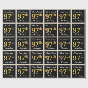 Elegant, Faux Gold 97. Geburtstag + Benutzerdefini Geschenkpapier
