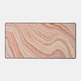 Elegant Faux Marble Pale Blush, Pink, Sand Schreibtischunterlage
