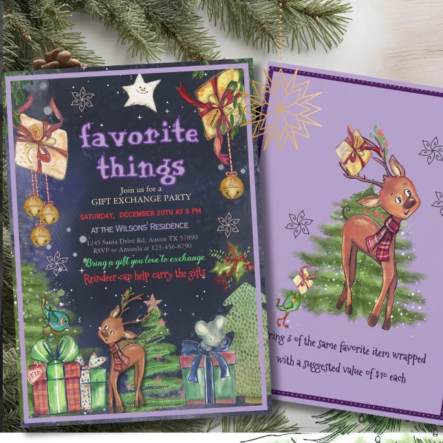 Elegant Favorite Things Gift Exchange I Night Sky  Einladung (Elegant Favorite Things Gift Exchange I Night Sky Invitation)