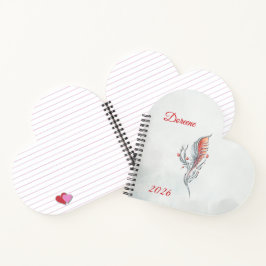 Elegant Feather Floral Watercolour notebook Notizbuch