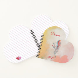 Elegant Feather Floral Watercolour notebook Notizbuch