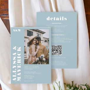 Elegant Feines Foto-Hochzeit Einladung