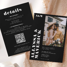 Elegant feines, weißes Foto Einladung