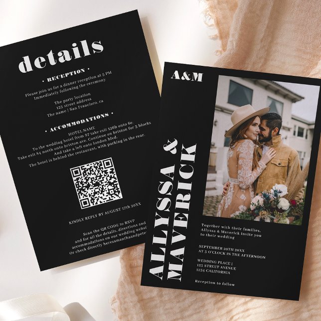 Elegant feines, weißes Foto Einladung (Von Creator hochgeladen)