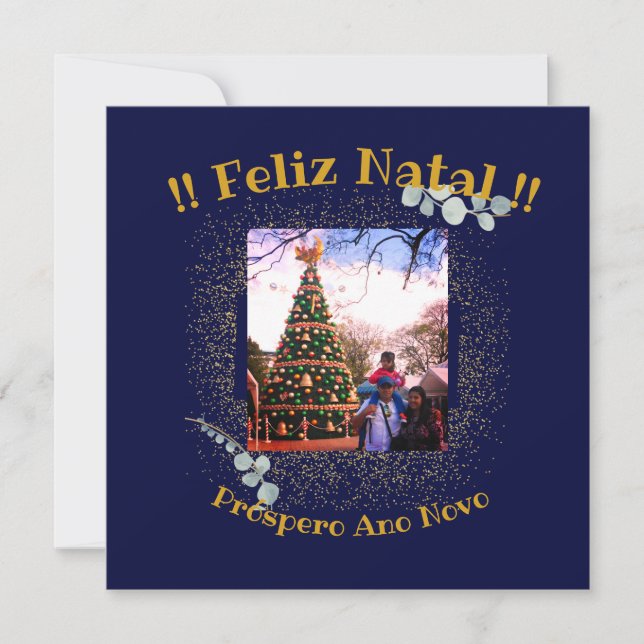 Elegant Feliz Natal e Próspero Ano Portugiesisch (Vorderseite)