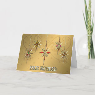 Elegant Feliz Navidad card with ornaments Feiertagskarte