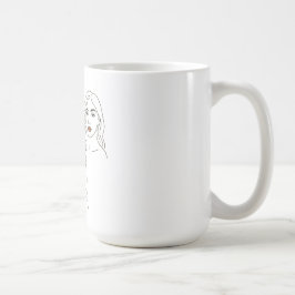 Elegant Female Line Art Portrait – Minimalist Face Kaffeetasse