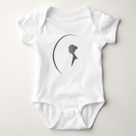 Elegant Female Silhouette Minimalist Crescent Art Baby Strampler