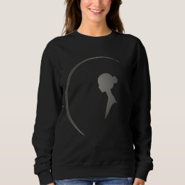 Elegant Female Silhouette Minimalist Crescent Art Sweatshirt