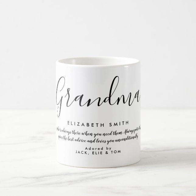 Elegant Feminie Script Grandma Quote Kaffeetasse (Mittel)