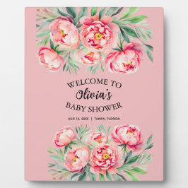Elegant Feminine Watercolor Floral Baby Shower Fotoplatte