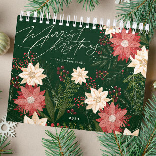 Elegant Festive Frohe Weihnachten Poinsettia Holid Kalender