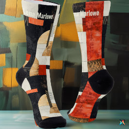 Elegant fett Abstrakt Rot und Schwarz moderne Sitt Socken