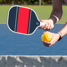 Elegant fette, dunkle, grüne Streifen der Marine Pickleball Schläger