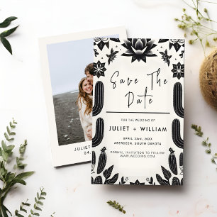 Elegant Fiesta Cactus Floral Mexican Wedding Save The Date