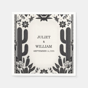 Elegant Fiesta Cactus Floral Mexican Wedding Serviette