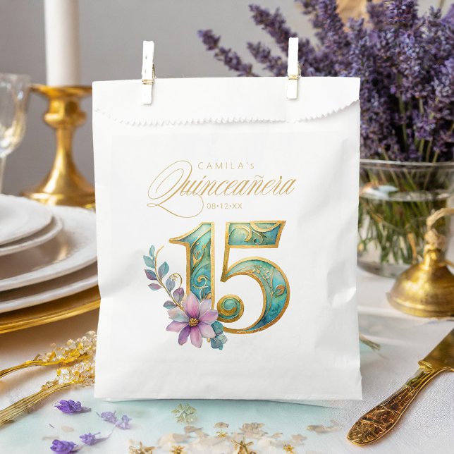 Elegant Fiesta Quinceanera Nummer 15 ID1029 Geschenktütchen (Von Creator hochgeladen)
