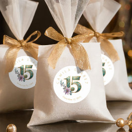 Elegant Fiesta Quinceanera Nummer 15 ID1029 Runder Aufkleber