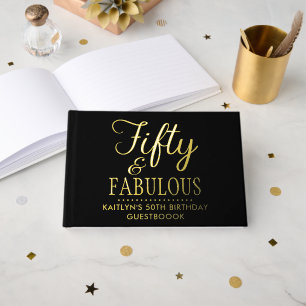 Elegant Fifty and Fabulous! 50. Geburtstagsfeier Gästebuch