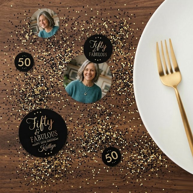Elegant Fifty and Fabulous! 50th Birthday Party Konfetti (Von Creator hochgeladen)