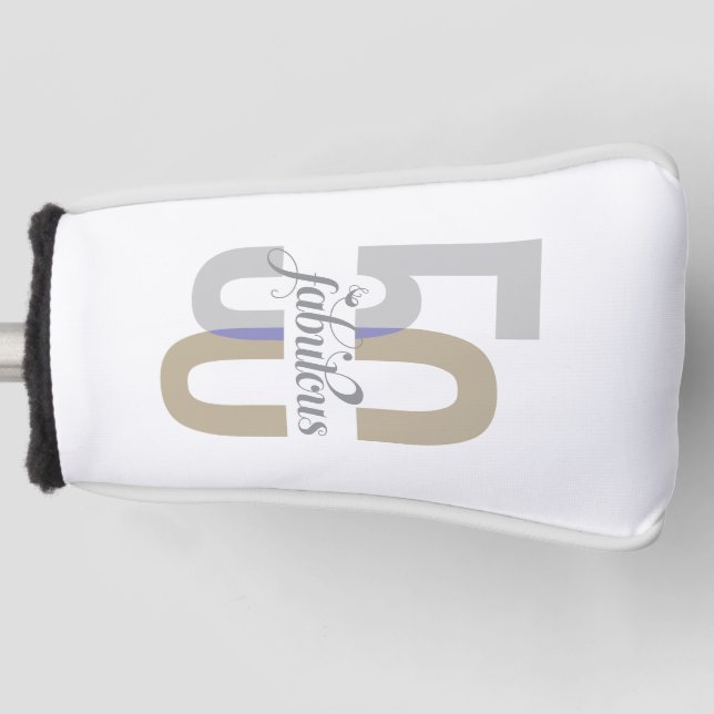 Elegant Fifty & Fabulous 50. Geburtstag Moderne Golf Headcover (Vorderseite)