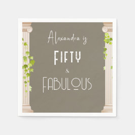 Elegant Fifty Fabulous Geburtstag Griechisches The Serviette