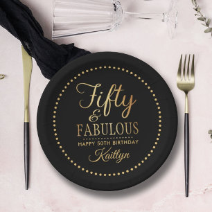 Elegant Fifty und Fabelhaft! 50. Geburtstagsfeier Pappteller