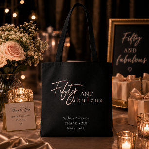 Elegant Fifty und Fabulous Black Geburtstagsandenk