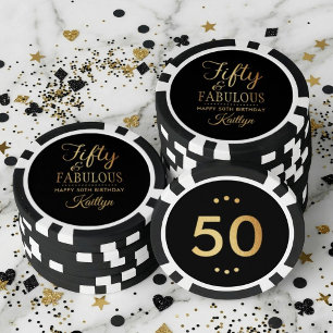 Elegant Fifty und Fantastisch! 50. Geburtstagsfeie Pokerchips