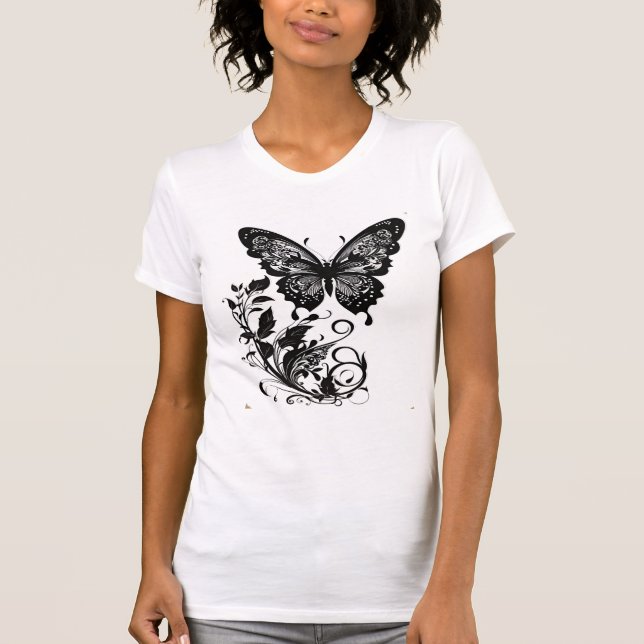 Elegant Filigree Butterfly T-Shirt (Vorderseite)