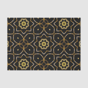 Elegant Filigree Funkelnd Shiny Gold & Black Mosai Seidenpapier