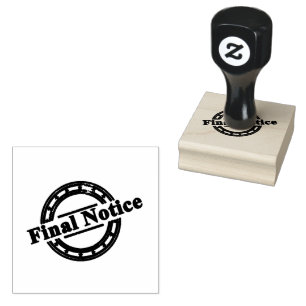 Elegant Final Notice Circle Logo Kompakt Jet Black Gummistempel