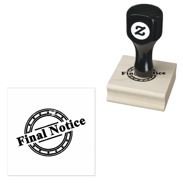 Elegant Final Notice Circle Logo Kompakt Jet Black Gummistempel (Stempel)