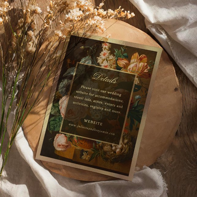 Elegant Fine Art Floral Still Life Wedding Begleitkarte (Von Creator hochgeladen)