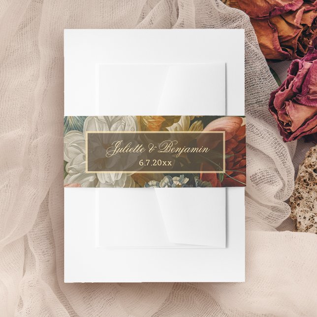 Elegant Fine Art Floral Still Life Wedding Einladungsbanderole (Von Creator hochgeladen)