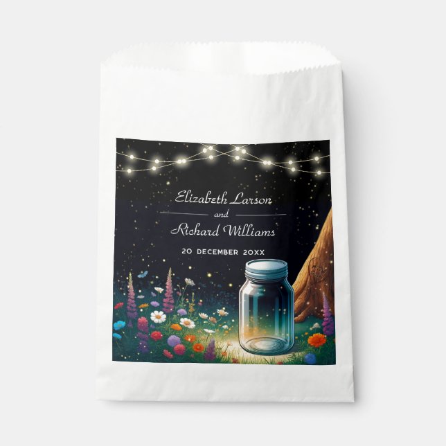 Elegant Firefly Rustic Wedding Einladung Geschenktütchen (Vorderseite)