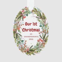 Elegant First Christmas Wreath Ornament