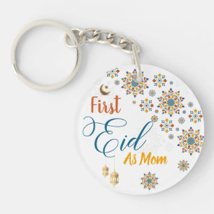 Elegant First Eid Mubarak Mama Calligrafy Moon Schlüsselanhänger